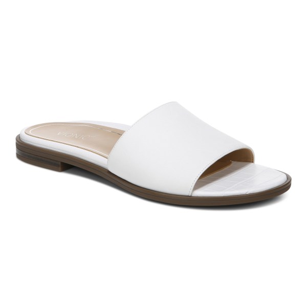 Vionic Sandals Ireland - Demi Slide Sandal White - Womens Shoes Sale | GVLIP-9647